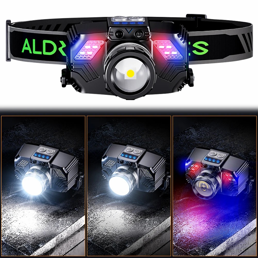 Rechargeable LED Headlight with Motion Sensor 3 Modes Work Light