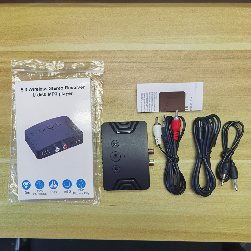 Bluetooth 5.3 Audio Receiver RCA 3.5mm AUX U-Disk USB Stereo Music Wireless Adapter
