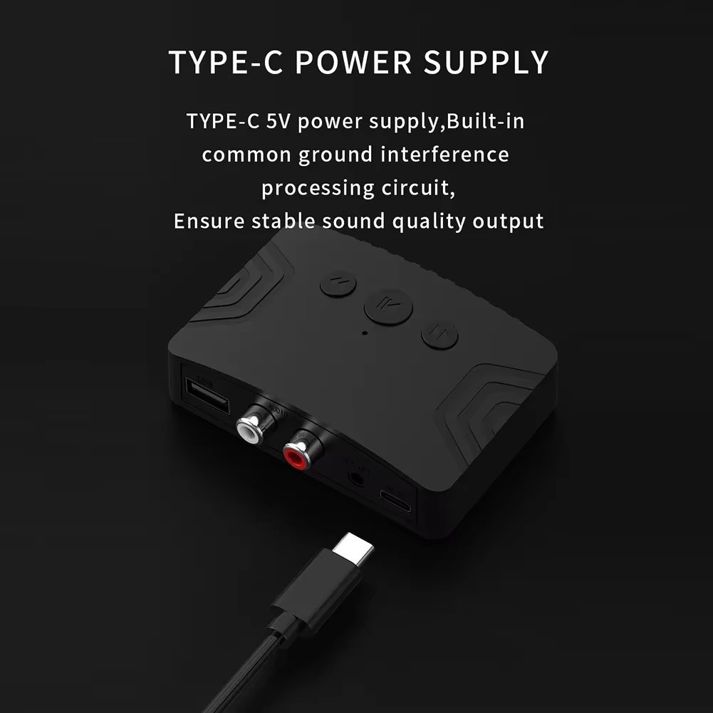 Bluetooth 5.3 Audio Receiver RCA 3.5mm AUX U-Disk USB Stereo Music Wireless Adapter