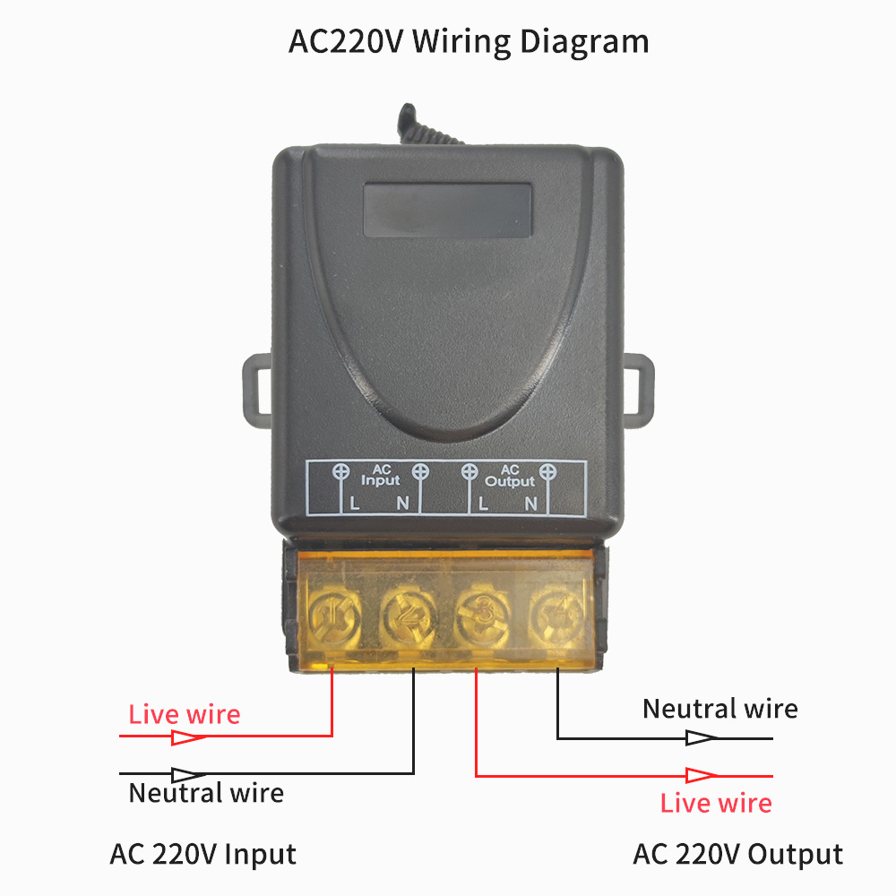 RF 433Mhz Wireless Remote Control Switch AC 90-245V 30A High Current Relay Receiver With Remote