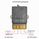 RF 433Mhz Wireless Remote Control Switch AC 90-245V 30A High Current Relay Receiver With Remote