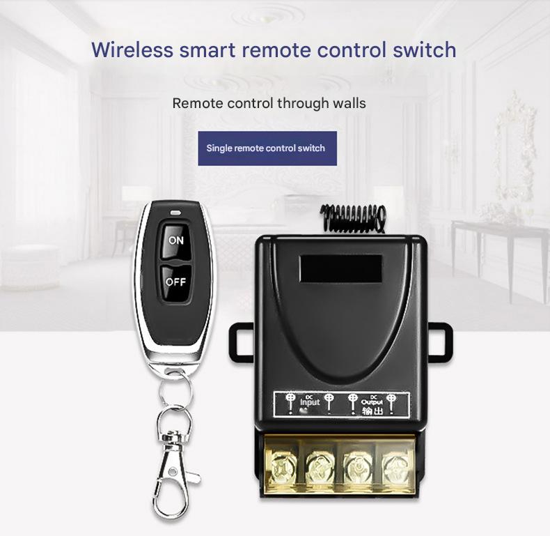 RF 433Mhz Wireless Remote Control Switch DC12-72V 30A High Current Relay Receiver With Remote