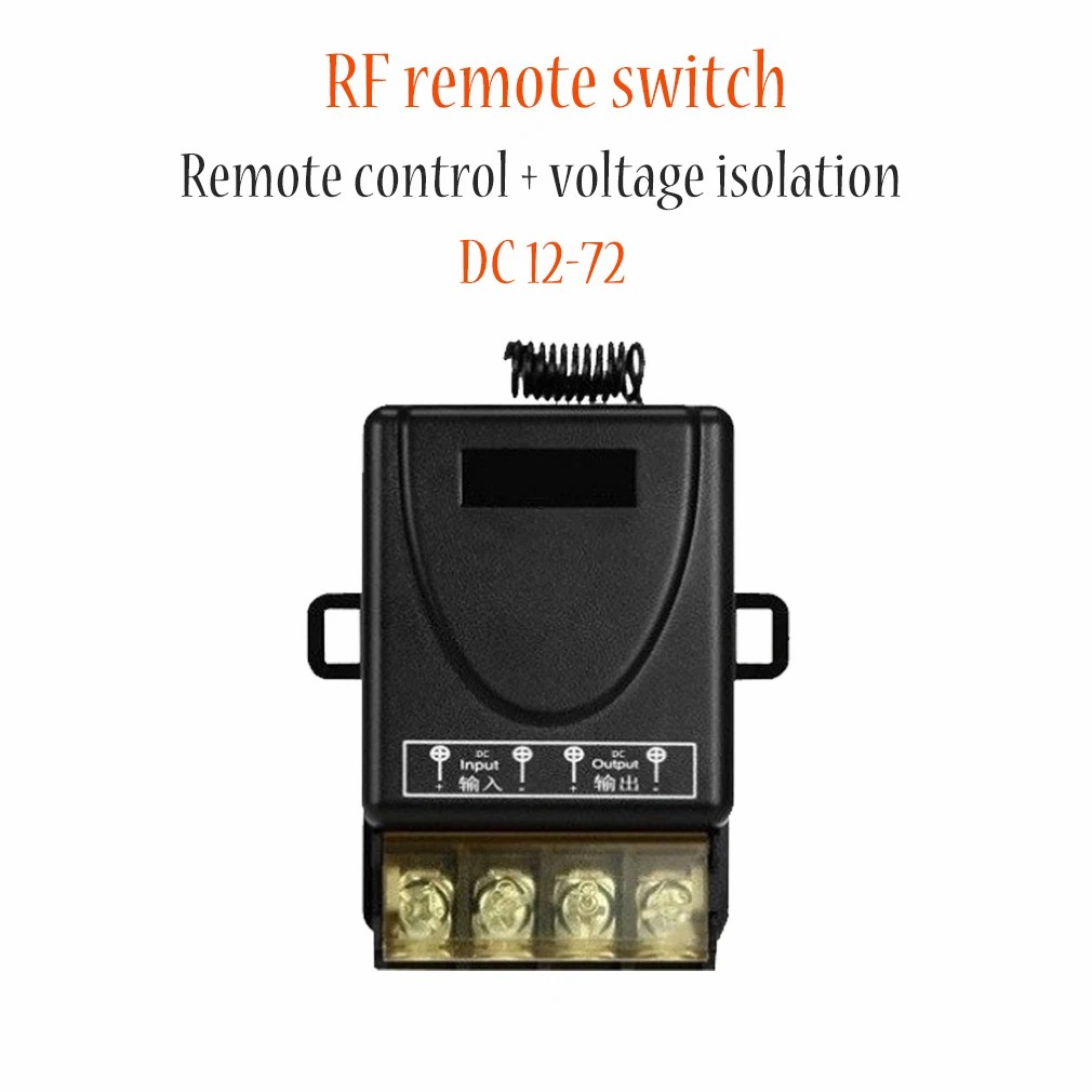 RF 433Mhz Wireless Remote Control Switch DC12-72V 30A High Current Relay Receiver With Remote
