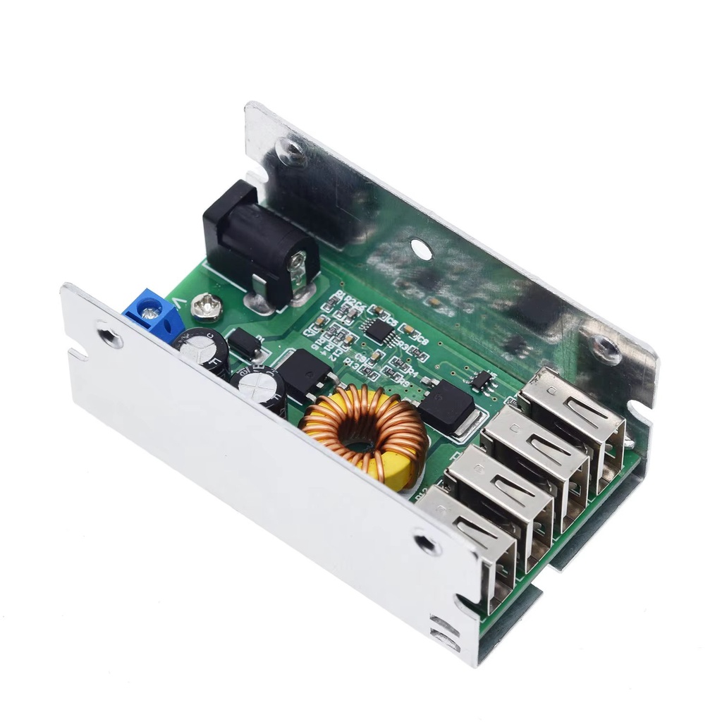 DC-DC DC 9-36V to 5V 5A Step Down Buck Converter Power Supply Module Voltage Regulator Transformer Board 4 USB with Case