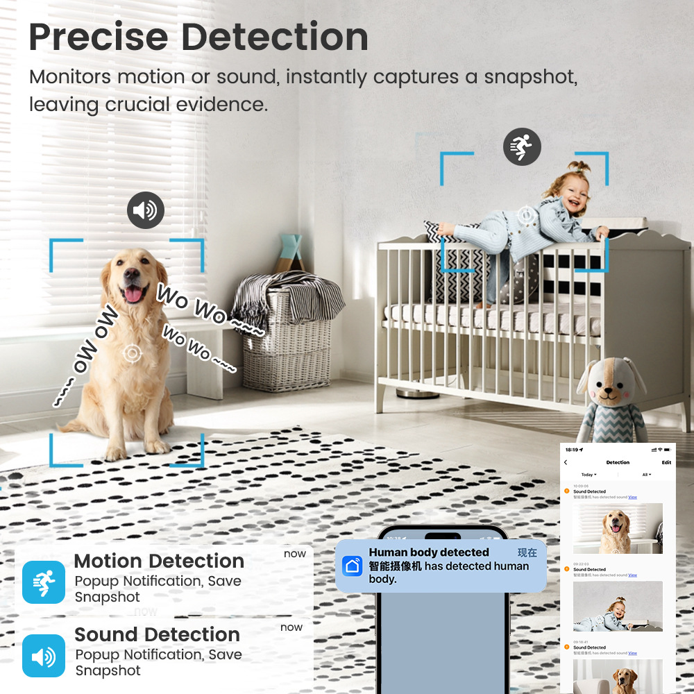 Tuya Wifi USB Mini Camera 3MP Advanced Security Camera With Motion Detection And Two-Way Audio HD Camera