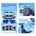 X106 Magnetic & Back Clip Phone Cooling Fan Radiator with Digital Display 3 Speeds Adjustable RGB Phone Cooler