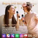 DS-K2 Karaoke Companion Bluetooth Wireless Moving-Coil Microphone With RGB Light KTV DSP Mixer System