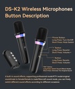 DS-K2 Karaoke Companion Bluetooth Wireless Moving-Coil Microphone With RGB Light KTV DSP Mixer System