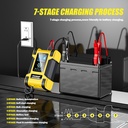 FOXSUR 7-STAGE Smart Car Battery Charger 12V 12A 24V 6A Automotive Motorcycle Boat LiFePO4 AGM GEL Lithium Lead Acid Fast Repair Desulfator