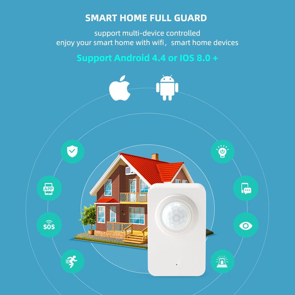 Tuya WiFi PIR Motion Sensor Human Body Movement Infrared Sensor Wireless Smart Life APP Home Security Alarm System