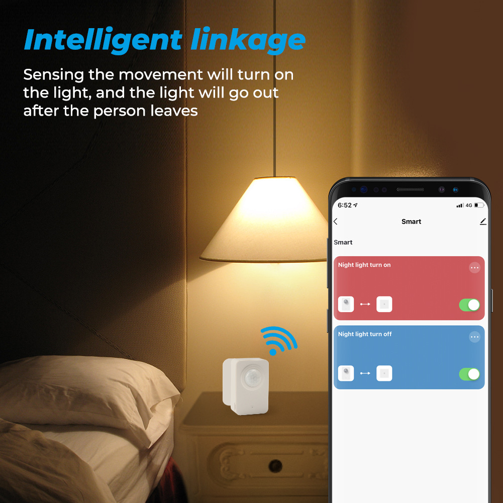 Tuya WiFi PIR Motion Sensor Human Body Movement Infrared Sensor Wireless Smart Life APP Home Security Alarm System