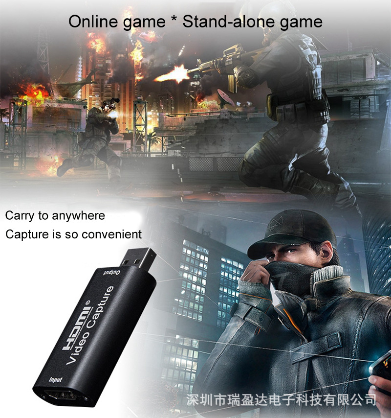 HD 4K To 1080p HDMI Video Capture Card USB 2.0 Game Grabber Recorder for PS3 PS4 DVD Camera Recording Notebook PC Live Streaming