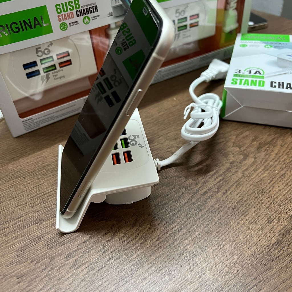 mobile phone 6usb charger bracket multi-function 3a multi-port charging head Android universal socket