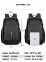 Men's Waterproof Backpack USB Charging Back Bag Men's Stylish Backpack 15.6" Notebook Backpack