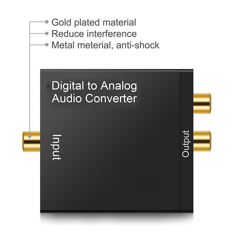 DAC Digital to Analog Audio Converter SPDIF Optical Toslink Coaxial to L/R RCA and 3.5mm Jack Headphone Amplifier Output