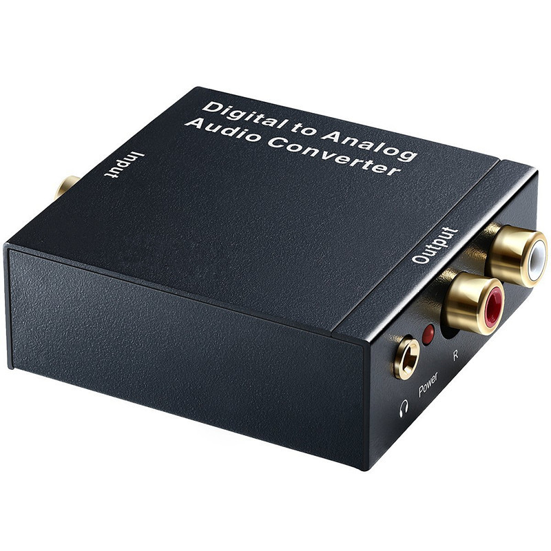 DAC Digital to Analog Audio Converter SPDIF Optical Toslink Coaxial to L/R RCA and 3.5mm Jack Headphone Amplifier Output