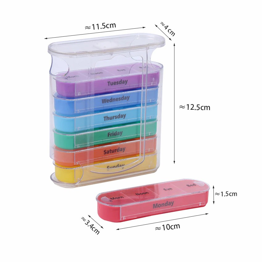 7 days a week / 28 grids a week portable drawer moisture-proof plastic medicine box