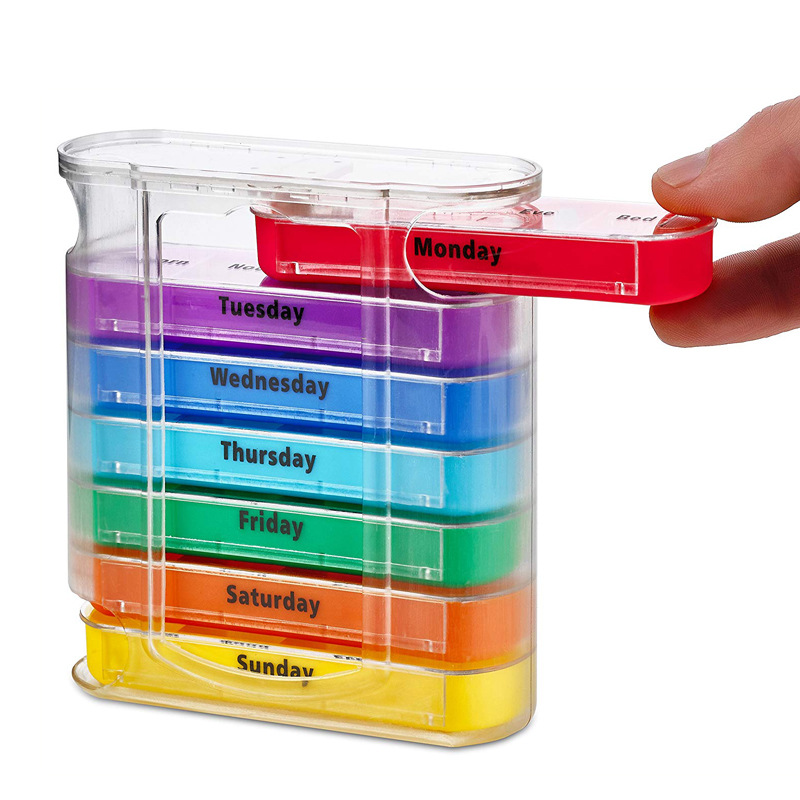 7 days a week / 28 grids a week portable drawer moisture-proof plastic medicine box