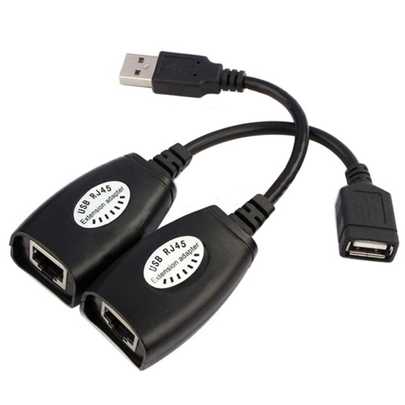 1 Pair USB extender 50 meters usb extension signal amplifier usb2.0 to RJ45 network extender