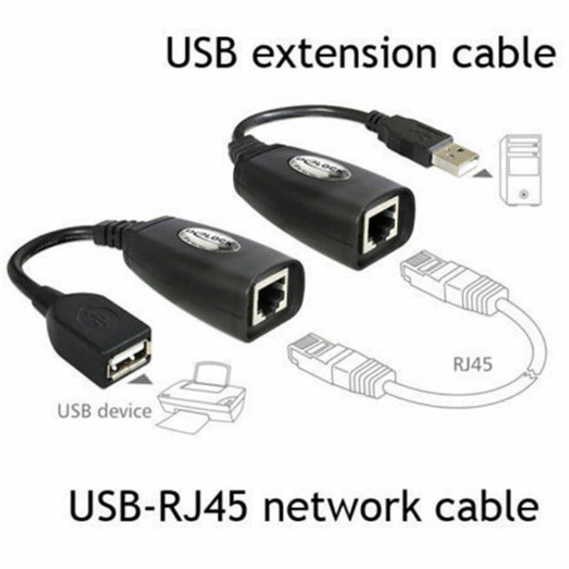 1 Pair USB extender 50 meters usb extension signal amplifier usb2.0 to RJ45 network extender