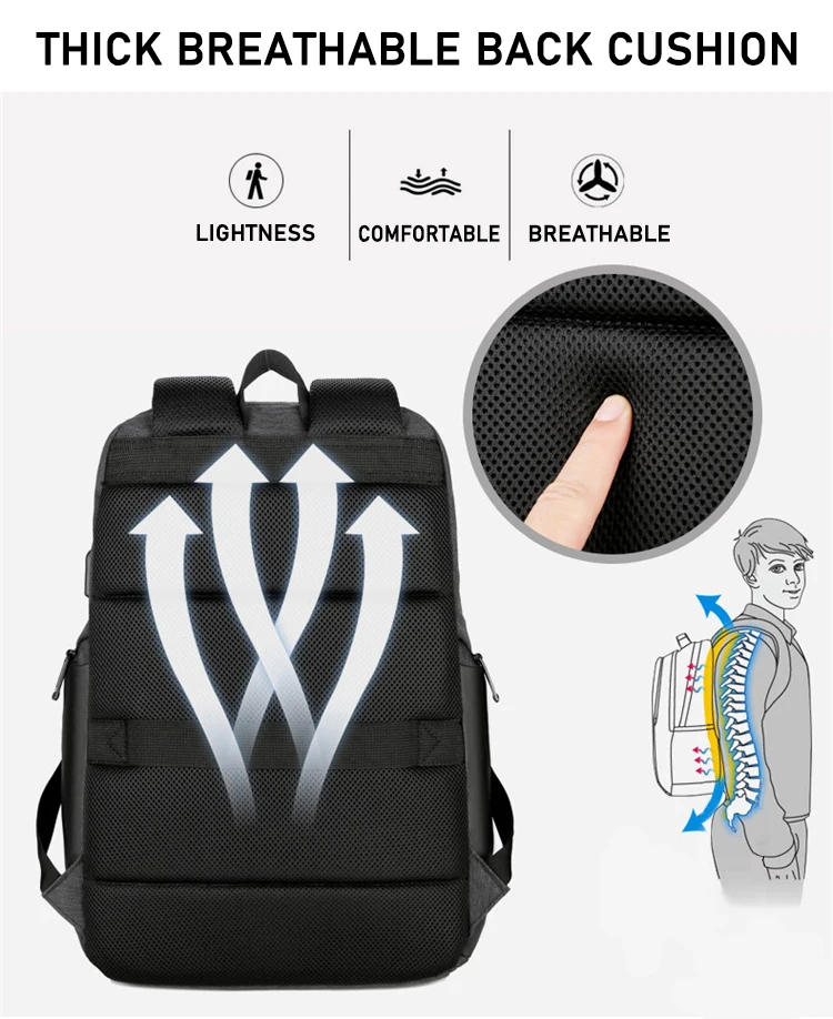 Men's Waterproof Backpack USB Charging Back Bag Men's Stylish Backpack 15.6" Notebook Backpack