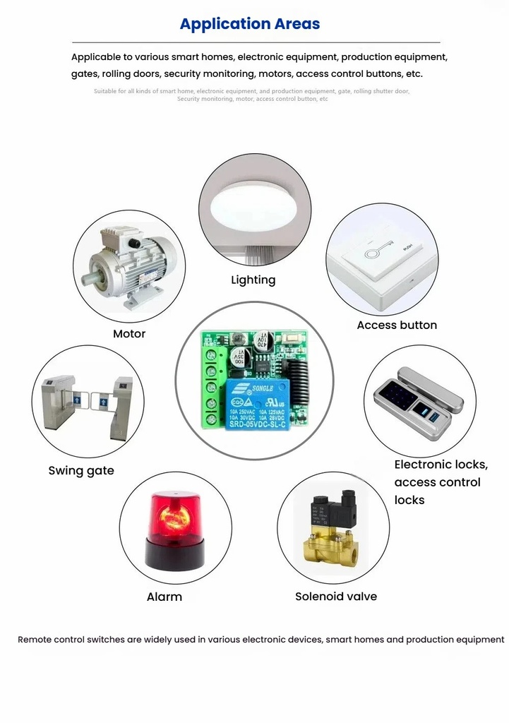 RF 433Mhz Wireless Remote Control Switch DC5-30V 10A Relay Receiver With Remote