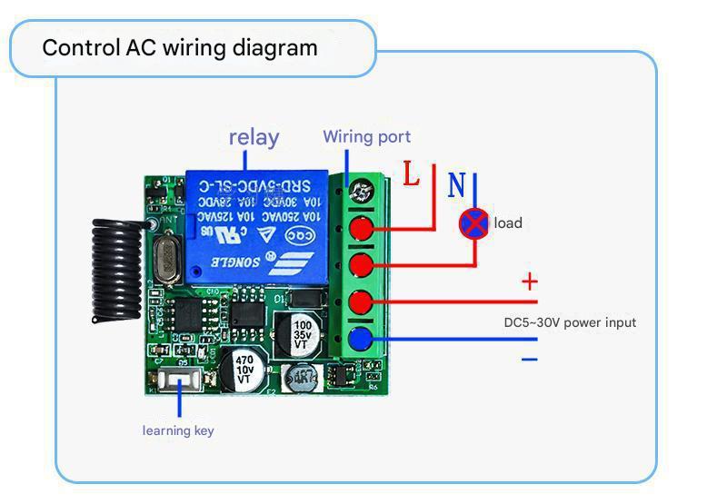 RF 433Mhz Wireless Remote Control Switch DC5-30V 10A Relay Receiver With Remote