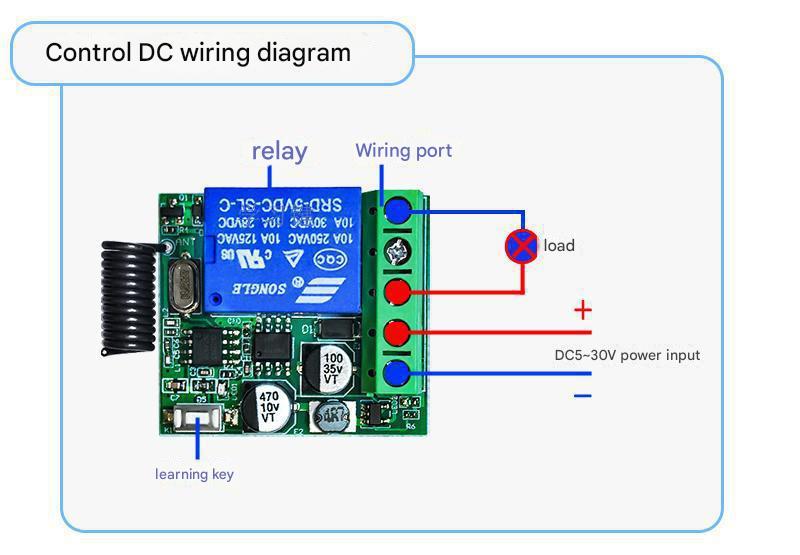 RF 433Mhz Wireless Remote Control Switch DC5-30V 10A Relay Receiver With Remote