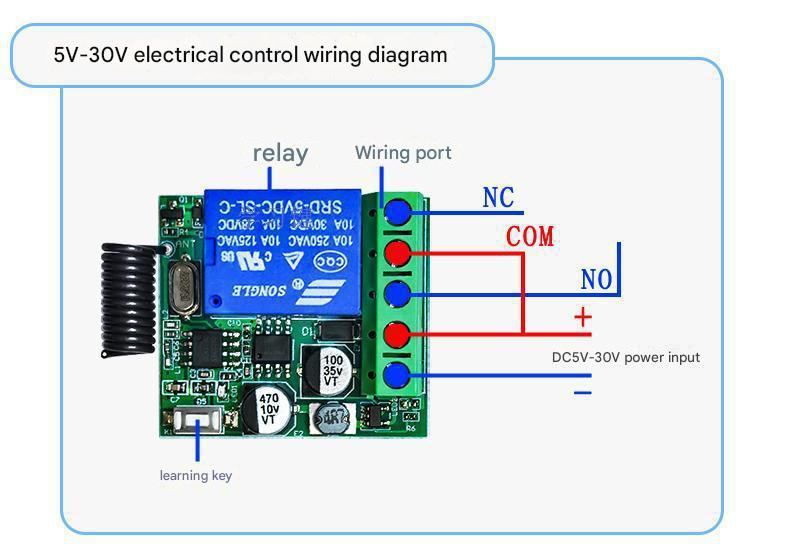 RF 433Mhz Wireless Remote Control Switch DC5-30V 10A Relay Receiver With Remote