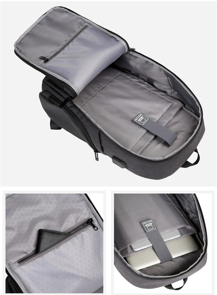 Men's Waterproof Backpack USB Charging Back Bag Men's Stylish Backpack 15.6" Notebook Backpack