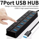 USB Hub Extensions Multi USB 3.0 Hub High Speed 7 Ports LED Splitter