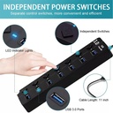USB Hub Extensions Multi USB 3.0 Hub High Speed 7 Ports LED Splitter