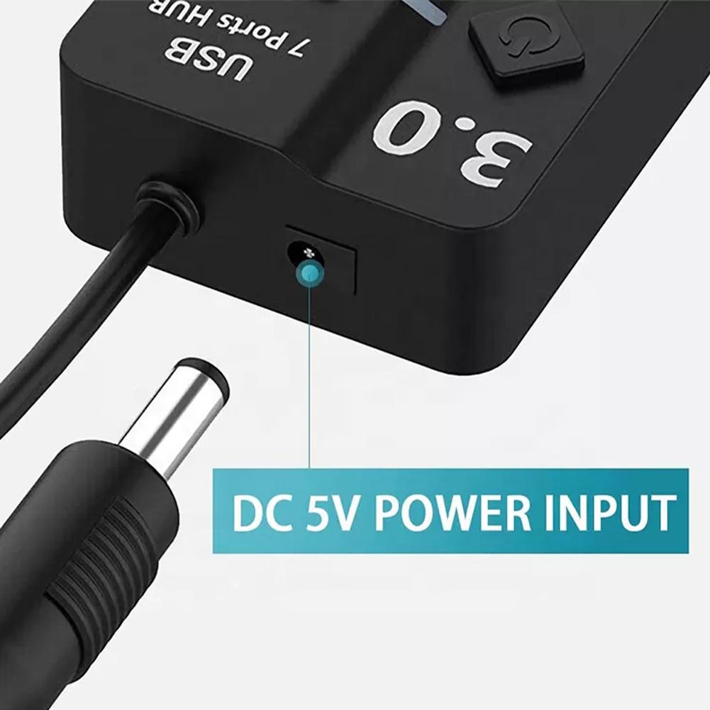 USB Hub Extensions Multi USB 3.0 Hub High Speed 7 Ports LED Splitter