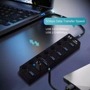 USB Hub Extensions Multi USB 3.0 Hub High Speed 7 Ports LED Splitter