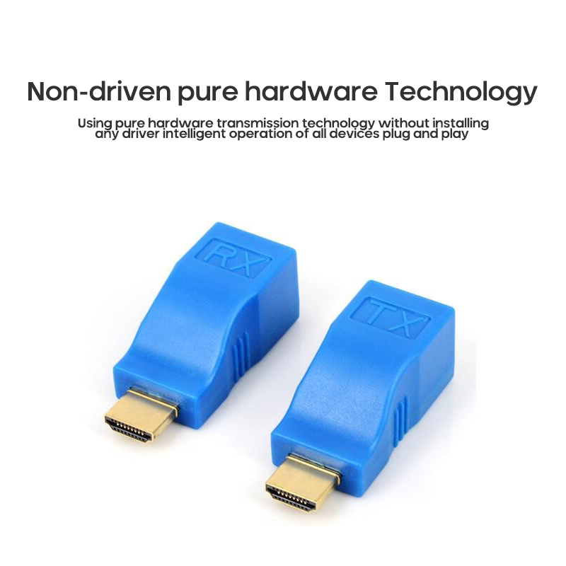 RJ45 Extender Extension Up To 30m Over CAT5e Cat6 Network Ethernet LAN For HDTV