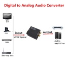 Digital to analog audio coaxial converter fiber optic to analog spdif