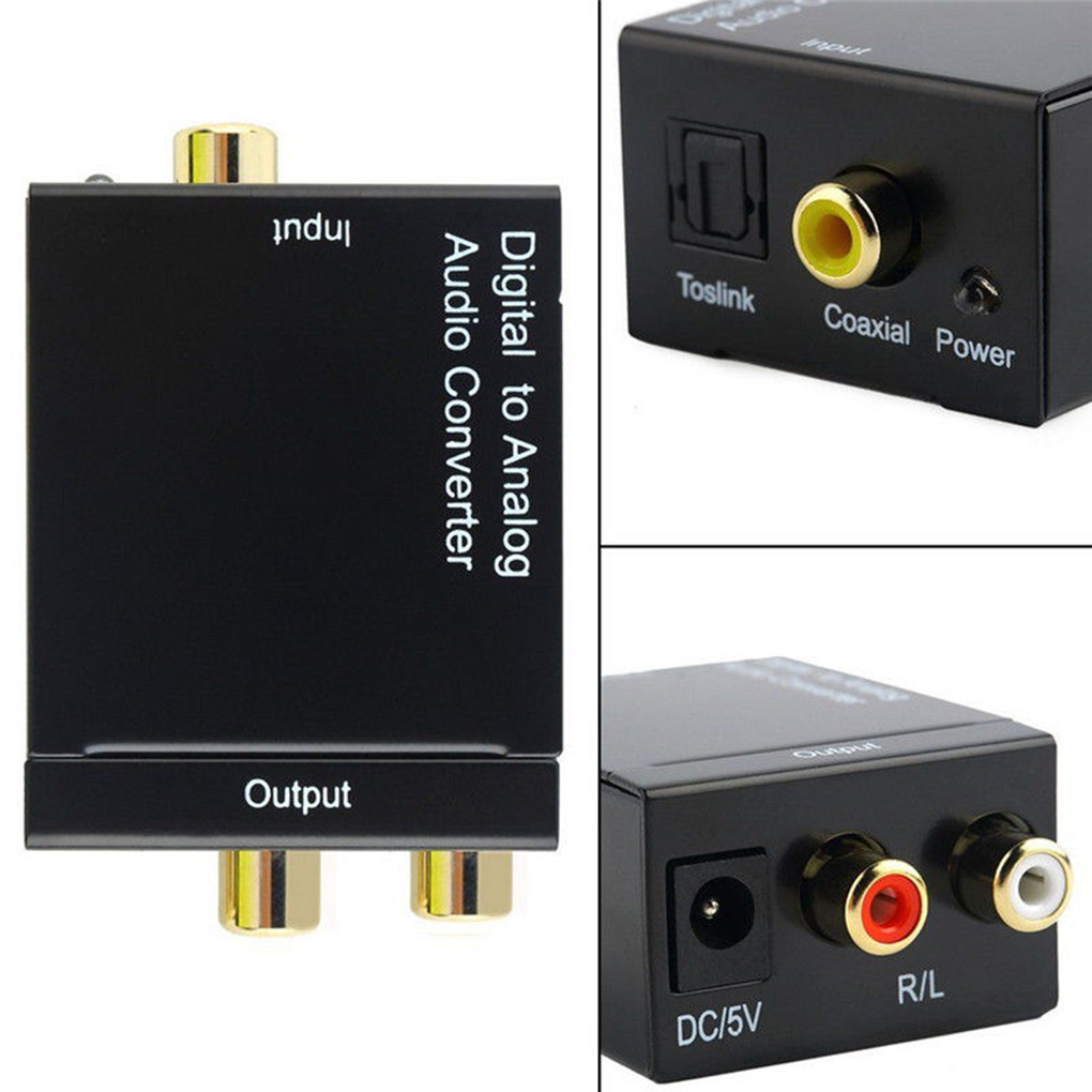 Digital to analog audio coaxial converter fiber optic to analog spdif