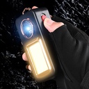 Solar Powered Working Light with Hook Rechargeable Flashlight Safety Emergency Keychains Torch