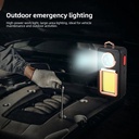 Solar Powered Working Light with Hook Rechargeable Flashlight Safety Emergency Keychains Torch
