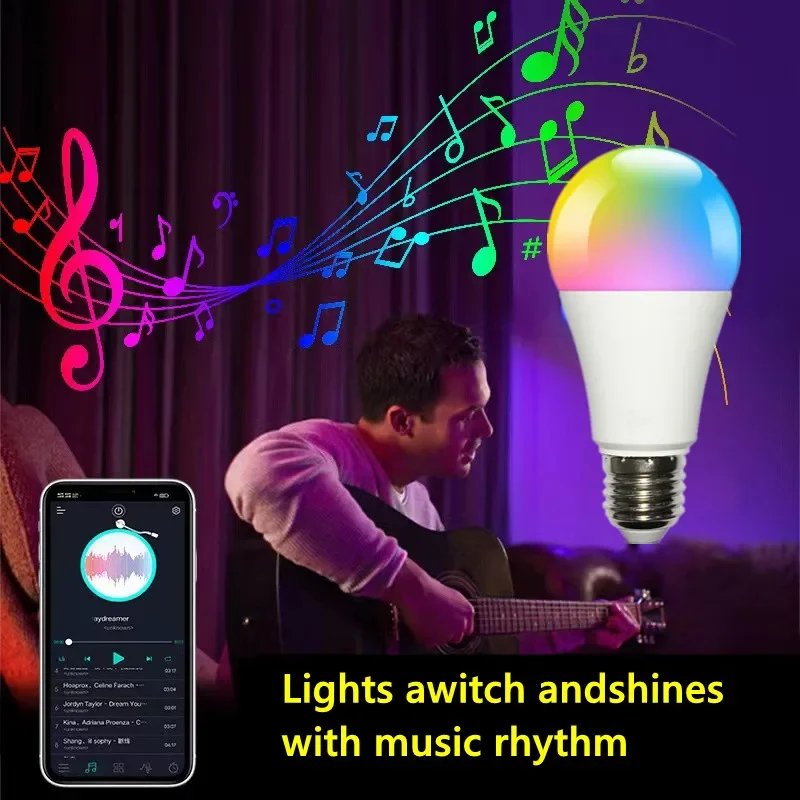 Tuya smart wifi & Bluetooth LED light bulb voice APP remote control RGBCW bulb Alexa