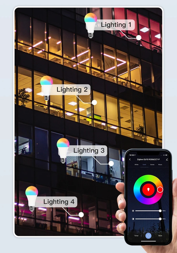 Tuya smart wifi & Bluetooth LED light bulb voice APP remote control RGBCW bulb Alexa