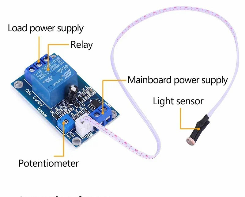 XH-M131 DC 5V / 12V Light Control Switch Photoresistor Relay Module Sensor 10A brightness Automatic Control Module