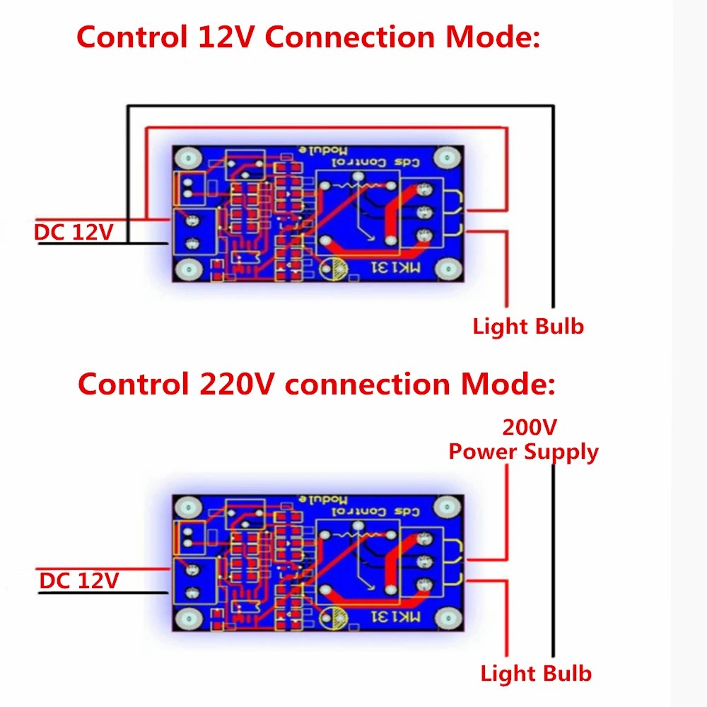 XH-M131 DC 5V / 12V Light Control Switch Photoresistor Relay Module Sensor 10A brightness Automatic Control Module