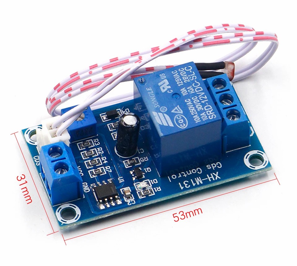 XH-M131 DC 5V / 12V Light Control Switch Photoresistor Relay Module Sensor 10A brightness Automatic Control Module