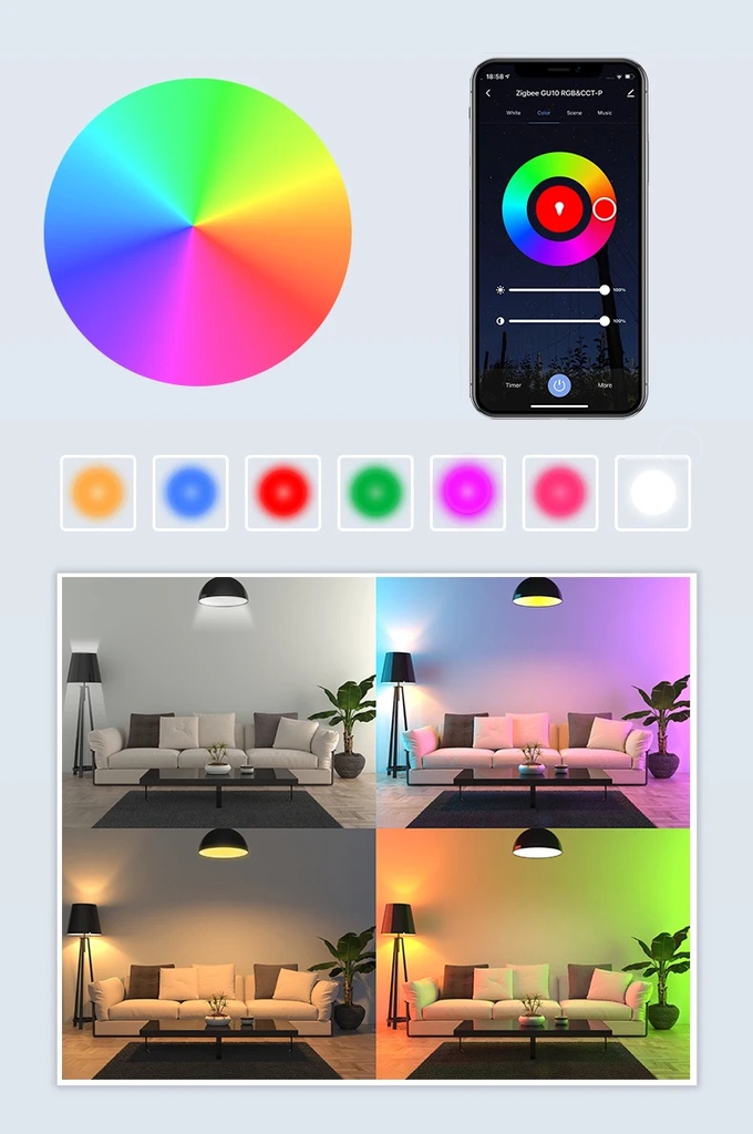 Tuya smart wifi & Bluetooth LED light bulb voice APP remote control RGBCW bulb Alexa