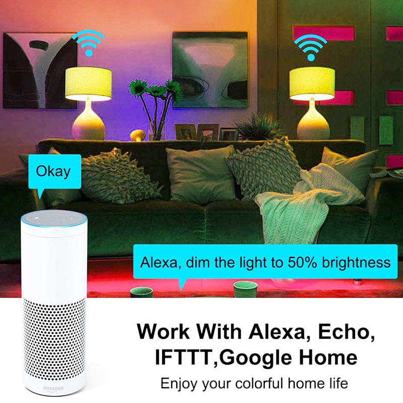 Tuya smart wifi & Bluetooth LED light bulb voice APP remote control RGBCW bulb Alexa