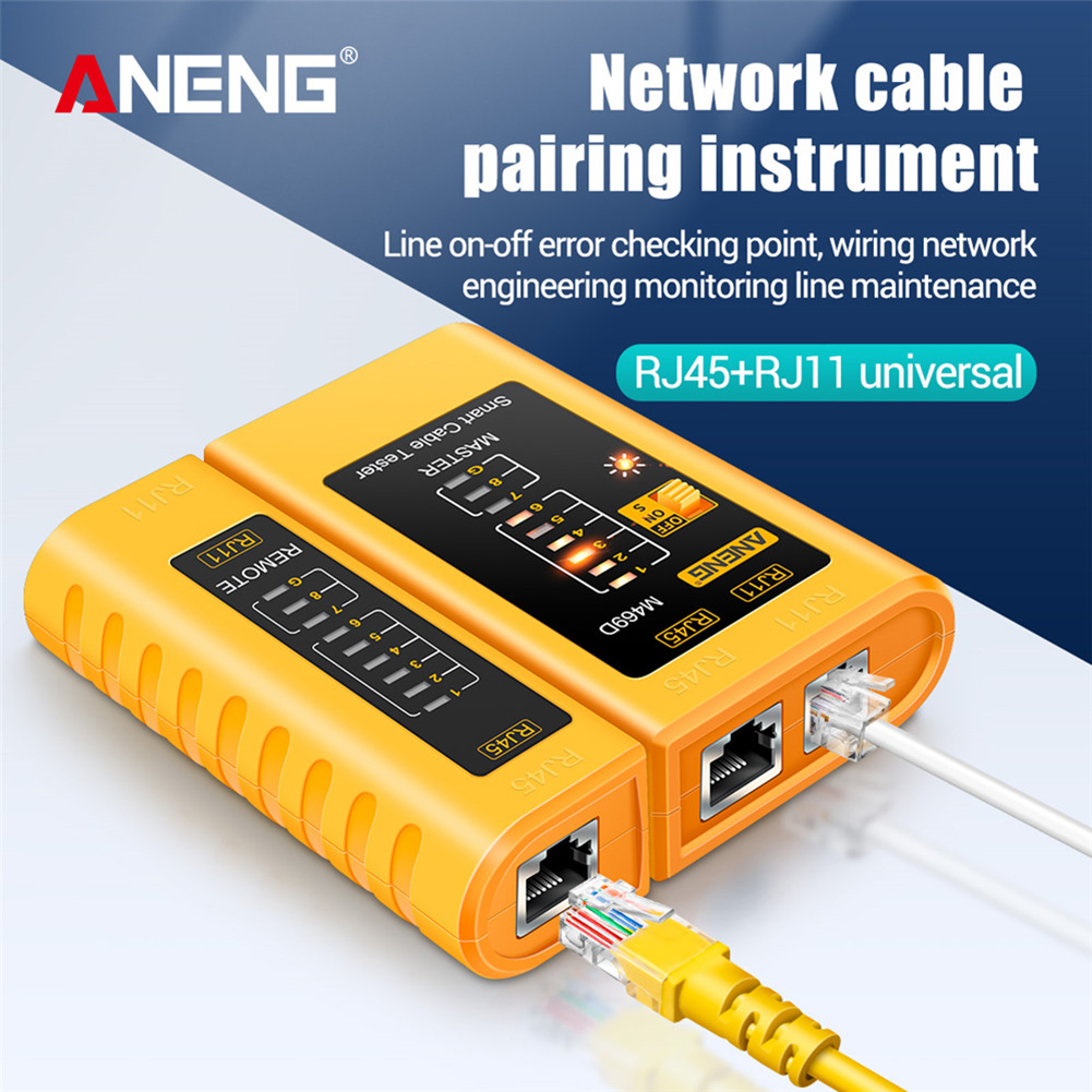 ANENG M469D Cable Lan Tester Network Cable Tester RJ45 RJ11 RJ12 CAT5 UTP LAN Cable Tester Networking Tool Network Repair Tools