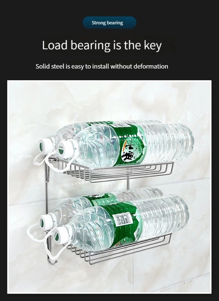 Stainless steel storage rack foldable storage rack home bathroom toiletries free punching storage finishing rack