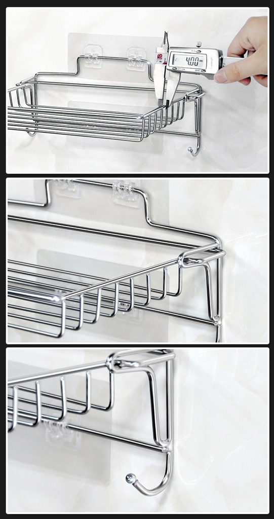 Stainless steel storage rack foldable storage rack home bathroom toiletries free punching storage finishing rack