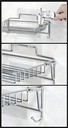 Stainless steel storage rack foldable storage rack home bathroom toiletries free punching storage finishing rack